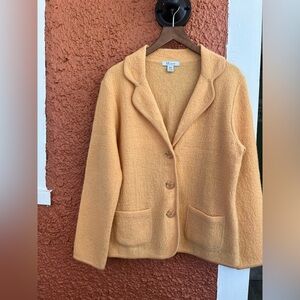 The Tog Shop Gold/Yellow 100% Wool Blazer Jacket Wool Women’s Size Medium Petite
